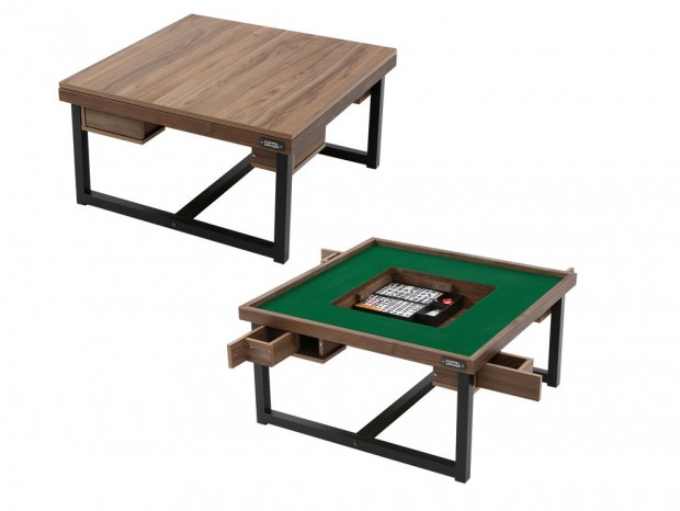 天板を外すと麻雀卓に変わるインダストリアル調テーブル、ビーズ「シークレット麻雀卓」