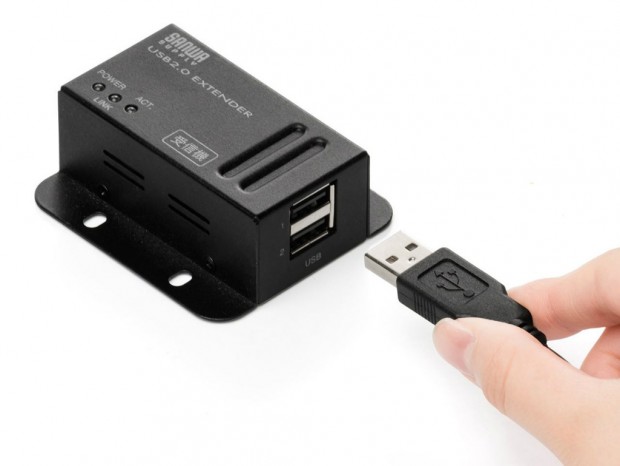 2台のUSB周辺機器を最大50mまで延長できるエクステンダーがサンワダイレクトから