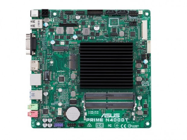 Celeron N4000を搭載するファンレスThin Mini-ITXマザー、ASUS「PRIME N4000T」