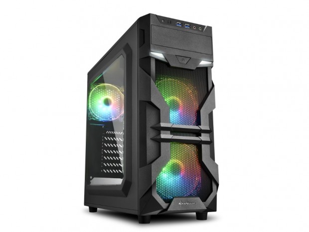 3基のLEDファンを搭載する低価格ミドルタワーPCケース、Sharkoon「VG7-W」シリーズ