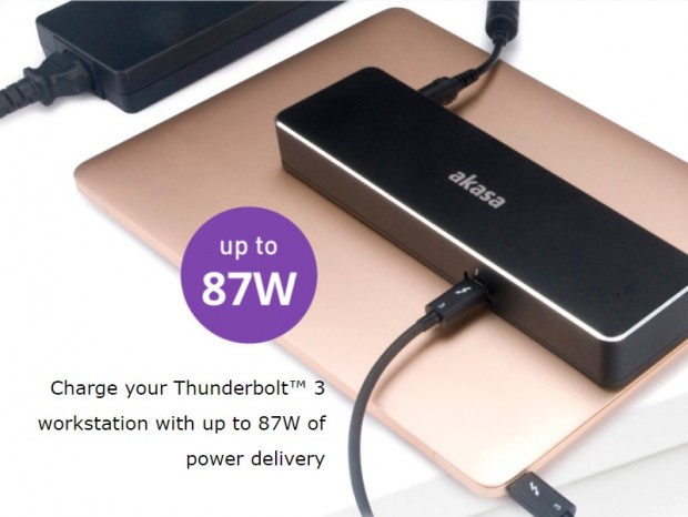 デュアル4Kディスプレイに対応するThunderbolt 3ドック、Akasa「Affinity TB3」