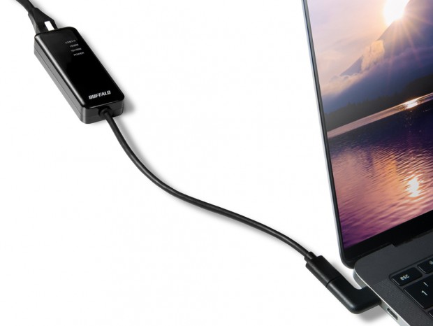 L型コネクタ付属のUSB Type-C有線LANアダプタ、バッファロー「LUA4-U3-CGTE」シリーズ