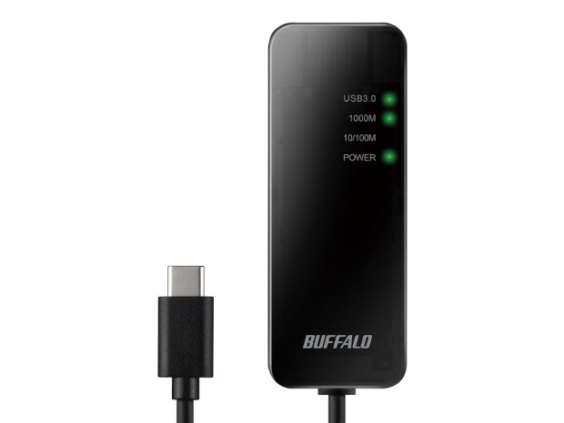 L型コネクタ付属のUSB Type-C有線LANアダプタ、バッファロー「LUA4-U3-CGTE」シリーズ