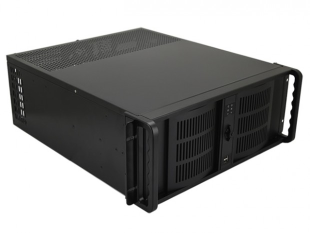 拡張カード用ガイドバーが付いた、日本製スチール採用の4Uラックマウントケース