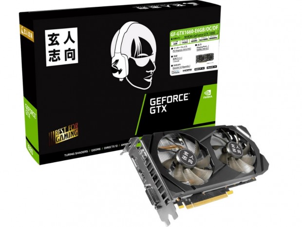 玄人志向、OC仕様のGeForce GTX 1660「GF-GTX1660-E6GB/OC/DF」税抜29,800円で発売