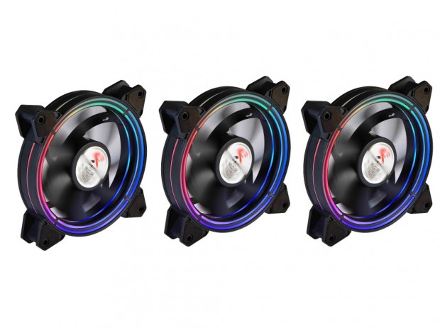 ダブルリングLEDを搭載する120mmファンセット、X2「RGB AURA 3.0」