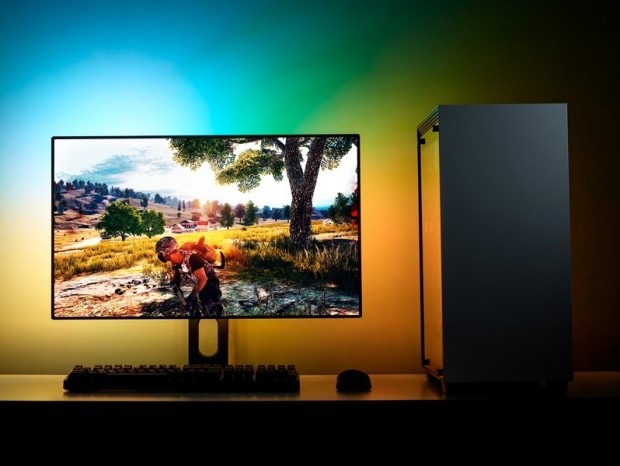 液晶ディスプレイ専用LEDキット、NZXT「HUE 2 Ambient RGB Lighting Kit V2」