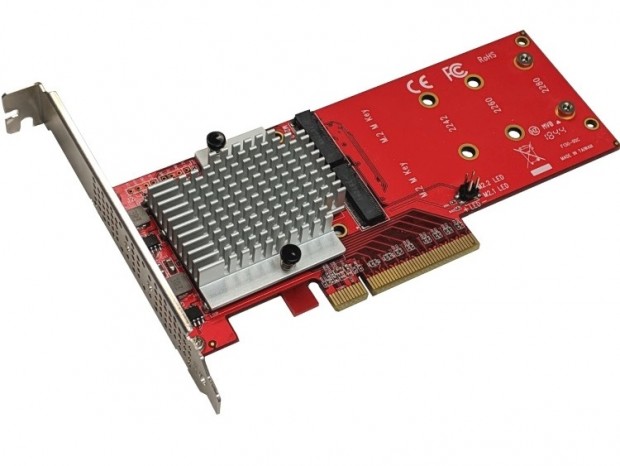 NVMe M.2 SSDを2枚搭載できるPCIeアダプタカード、Addonics「Dual NVMe PCIe adapter」