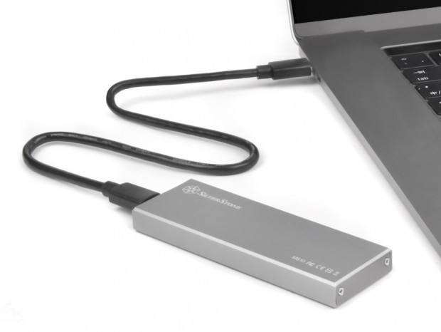 USB3.1 Gen.2 Type-C接続の小型M.2 SSDケース、SilverStone「MS10」
