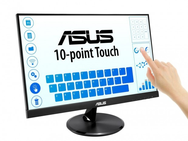 10点マルチタッチ対応の21.5型フルHD液晶ディスプレイ、ASUS「VT229H」