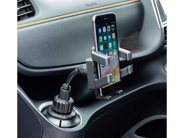 サンワサプライ、ドリンクホルダー固定のスマホ用車載ホルダーを発売