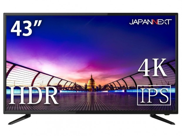 JAPANNEXT、IPSパネル採用の43型4K液晶「JN-IPS4300UHDR」を税込約4.5万円で発売