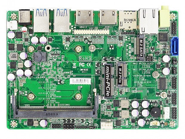 Jetway、TDP10WのApollo Lakeを搭載した3.5インチサイズの超小型マザー「NF832」