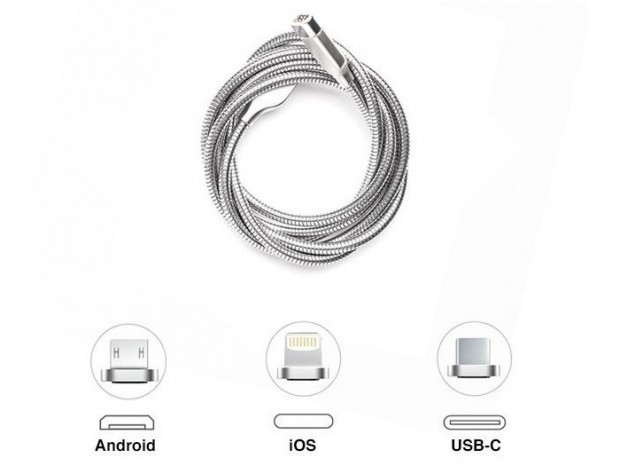 Discover、すべてのスマホに使えるマグネット式ステンレスケーブル「EVERCABLE」