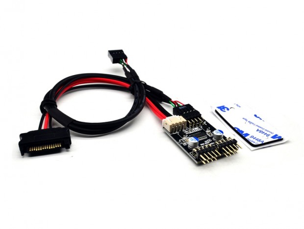 Sintech、USBピンヘッダを増設する補助電源付き変換アダプタ「PA-ADP4USB-F03」