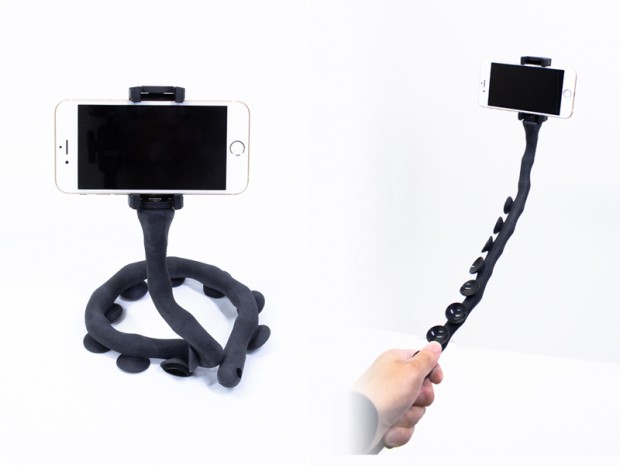 芋虫っぽい「フレキシブル吸盤スマホホルダー」が上海問屋から