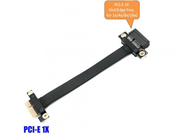 エッジフリースロット採用のPCIe（x1）ライザーケーブル、Sintech