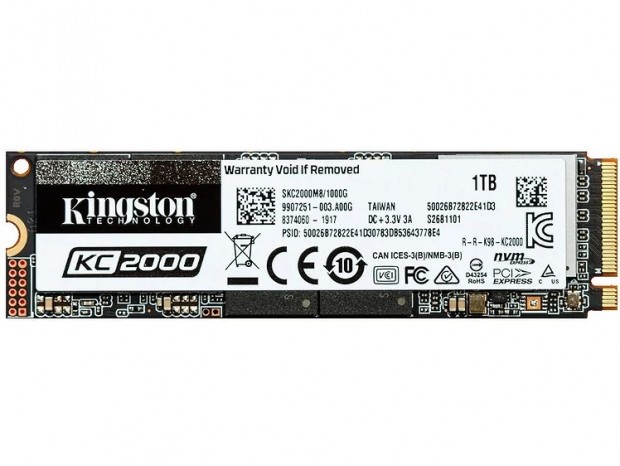 書込耐性最大1.2PBWのNVMe M.2 SSD、Kingston「KC2000 NVMe PCIe SSD」