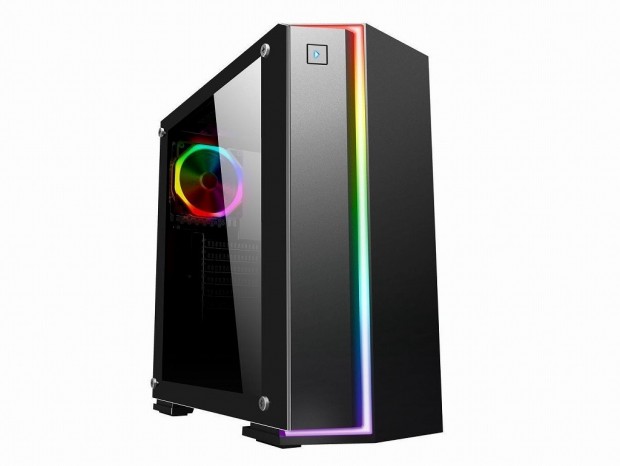 ARGB対応のフロントLEDバーを備えたミドルタワー、DIYPC「Rainbow Flash-V2」