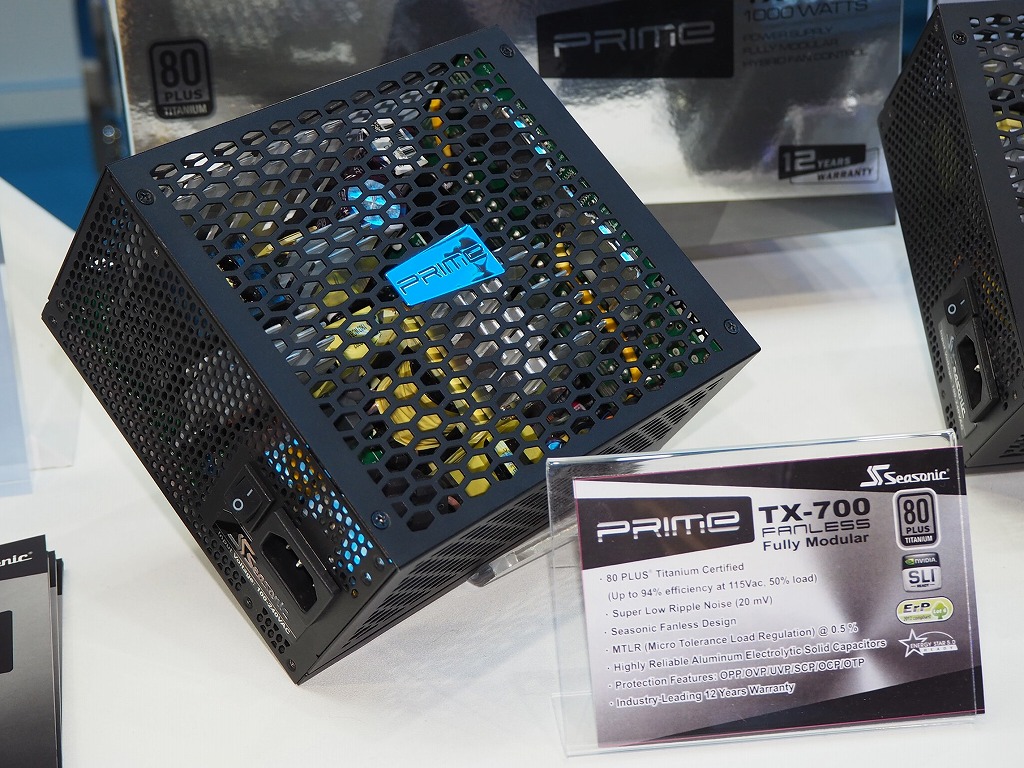 COMPUTEX：全面通気口デザインの700Wファンレス電源、Seasonic「PRIME