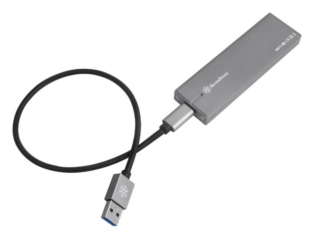 NVMe SSD対応のアルミ製USB3.1 Gen.2ケース、SilverStone「MS11」