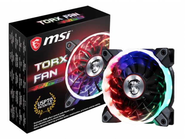 RGB機能を搭載した120mm口径の汎用トルクスファン、MSI「TORX FAN RGB