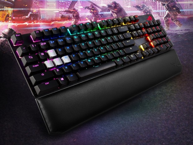 ASUS、快適パームレスト装備のCHERRY MX RGBキーボード「ROG Strix Scope Deluxe」