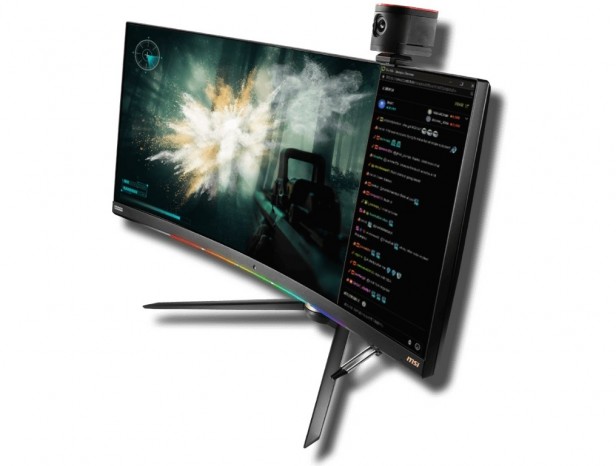 ストリーミング向けカメラマウンタ搭載の曲面ゲーミング液晶、MSI「Optix MPG341CQR」