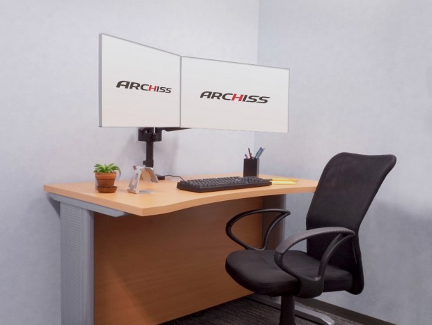 アーキサイト、クランプ・グロメット両対応の4軸アーム「Monitor Arm Basic」シリーズ