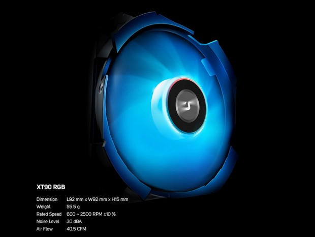 CRYORIG「C7」専用、15mm厚の92mm RGBファン「XT90 RGB」発売