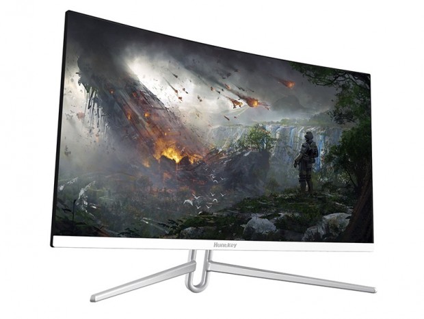 広視野角・高コントラストの31.5インチ曲面フルHD液晶、Huntkey「M3281C」