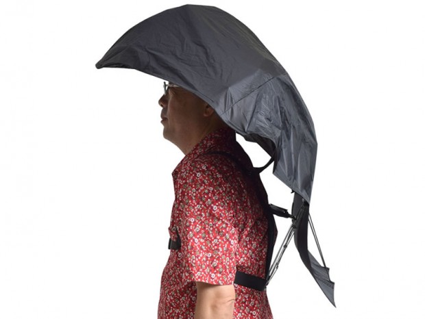 両手が空いちゃう、サンコー「背負う日傘『マイシャドーブレラ』」