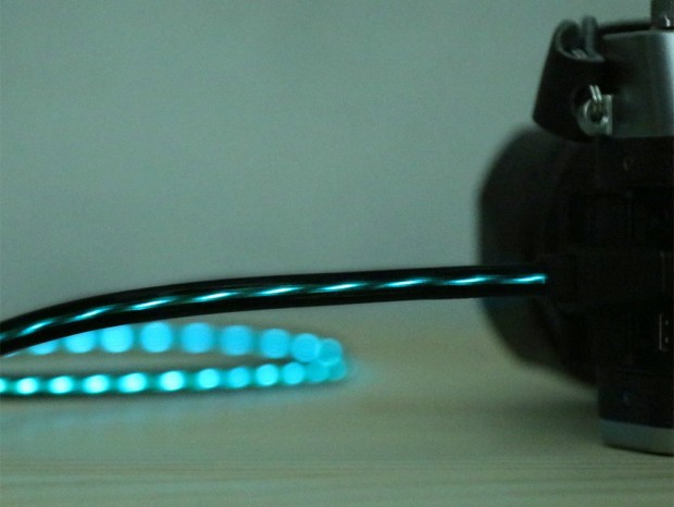 ミヨシ、充電状況がひと目で分かる光るUSBケーブル「LED内蔵USBケーブル」シリーズ