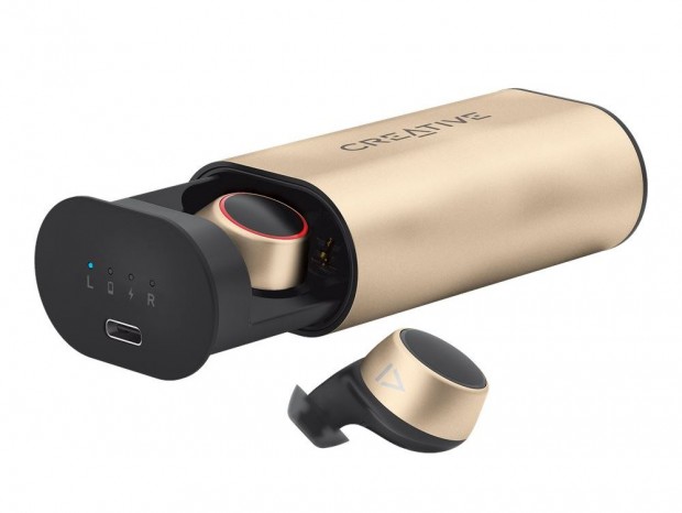 クリエイティブ、最大約39時間再生できる完全ワイヤレスイヤホン「Outlier Gold」
