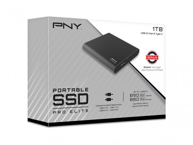 最大転送速度900MB/sのType-C対応ポータブルSSD、PNY「Pro Elite」シリーズ
