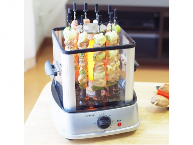 自動で回る卓上無煙焼き鳥器、サンコー「自家製焼き鳥メーカー2」予約受付スタート