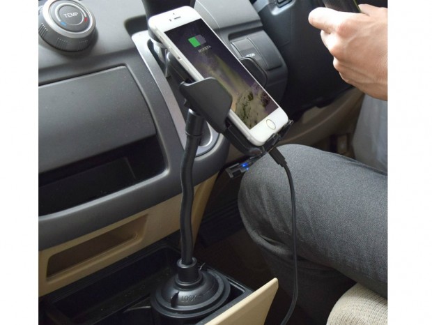 ドリンクホルダーに固定するqiワイヤレス充電対応スマホホルダーがサンコーから エルミタージュ秋葉原