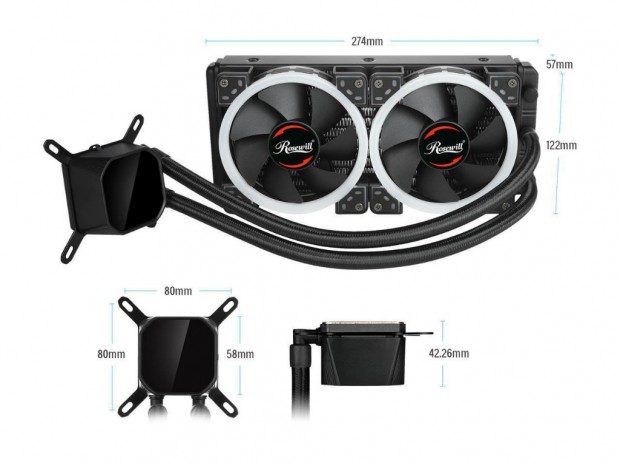 専用リモコンが付属するARGB対応240mmオールインワン水冷、Rosewill「PB240-RGB」