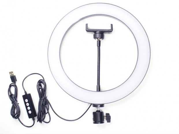 シーンに合わせて色合いを変えられる、USB給電のLEDリングライトが上海問屋から