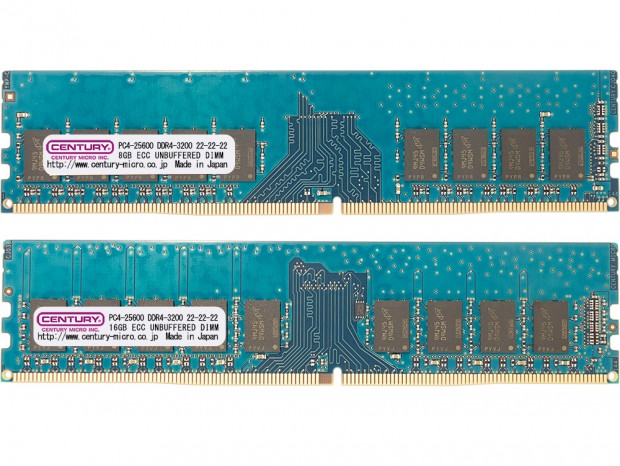 第3世代Ryzen対応のDDR4-3200 ECCメモリ、センチュリーマイクロ「D4UE3200」シリーズ
