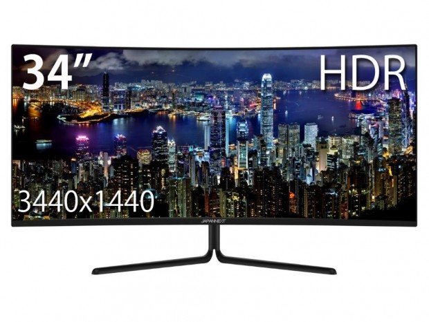 100Hz対応の34型HDR曲面ウルトラワイド液晶、JAPANNEXT「JN-VC34102UWQHDR」