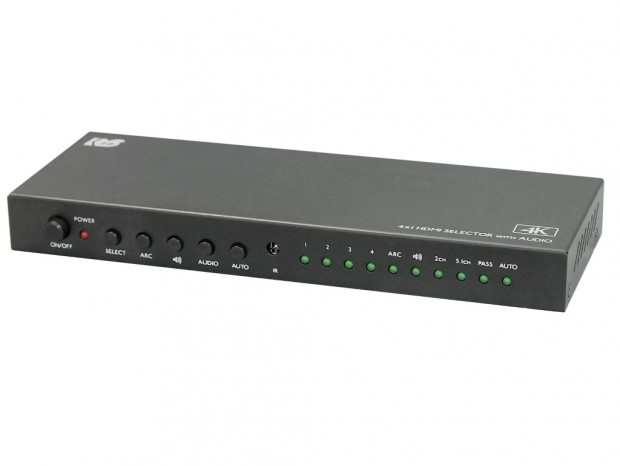 音声分離機能を備えた4K60Hz/HDR10対応HDMI切替器、ラトック「RP-HDSW41A-4K」