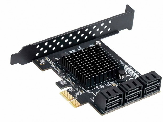 6ポートのSATA3.0を増設するPCIe（x1）拡張カード、Sintech「PCE6SAT-M01」