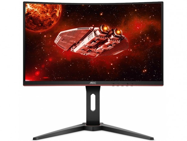 広視野角VAパネル採用の高速曲面ゲーミング液晶、AOC「CQ27G1」