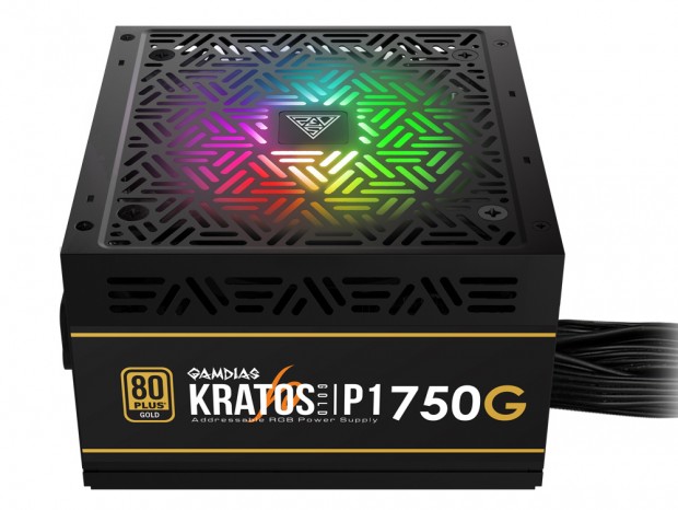 ARGBファン搭載のセミモジュラーGOLD電源、GAMDIAS「KRATOS P1-750G」