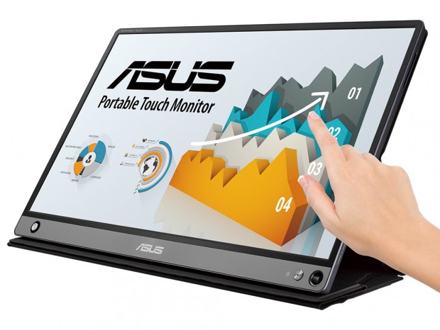 ASUS、USB Type-Cとmicro HDMI端子を備えたバッテリ内蔵の15.6インチポータブル液晶