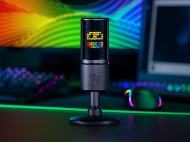 ドット絵を描ける8ビットLED搭載のストリーミングマイク、Razer「Seiren Emote」