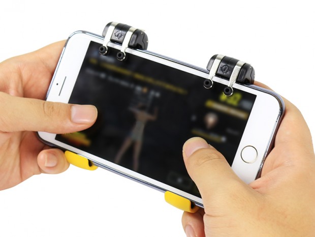 4つのトリガーを追加できる、上海問屋「6本の指で瞬間操作！スマホ用ショットボタン」