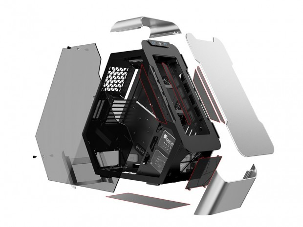 マザーボードを斜めに搭載する三角形PCケース、JONSBO「TR03」シリーズ