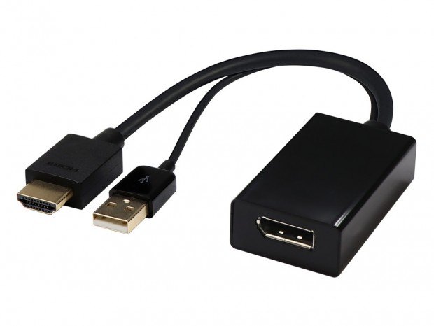 HDMI出力をDisplayPortに変換する4K対応アダプタ、アイネックス「AMC-HDDP」
